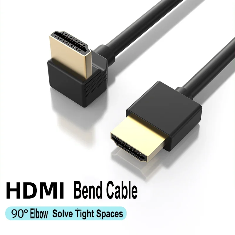 Cable HDMI 2.1 de 90 grados: grafeno mejorado para instalaciones que ahorran espacio | Cable auxiliar HDMI de 8K, 3D y alta velocidad de actualización
