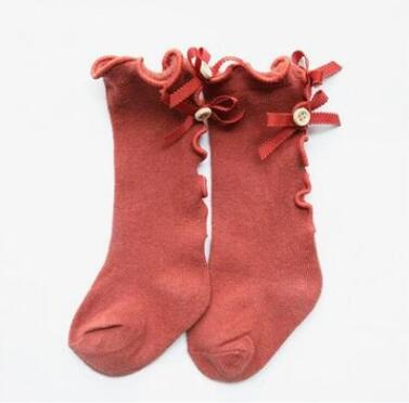baby girl bow wood ear style baby leg warmers knee high toddler leg warm cotton long tube baby girls lace girl leg warms infant: Orange 1to3year