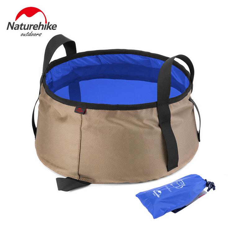 Naturehike 10L portátil al aire libre redondo plegable agua lavabo Camping Picnic Oxford Wash Bucket Bag lavabo ultraligero: Blue