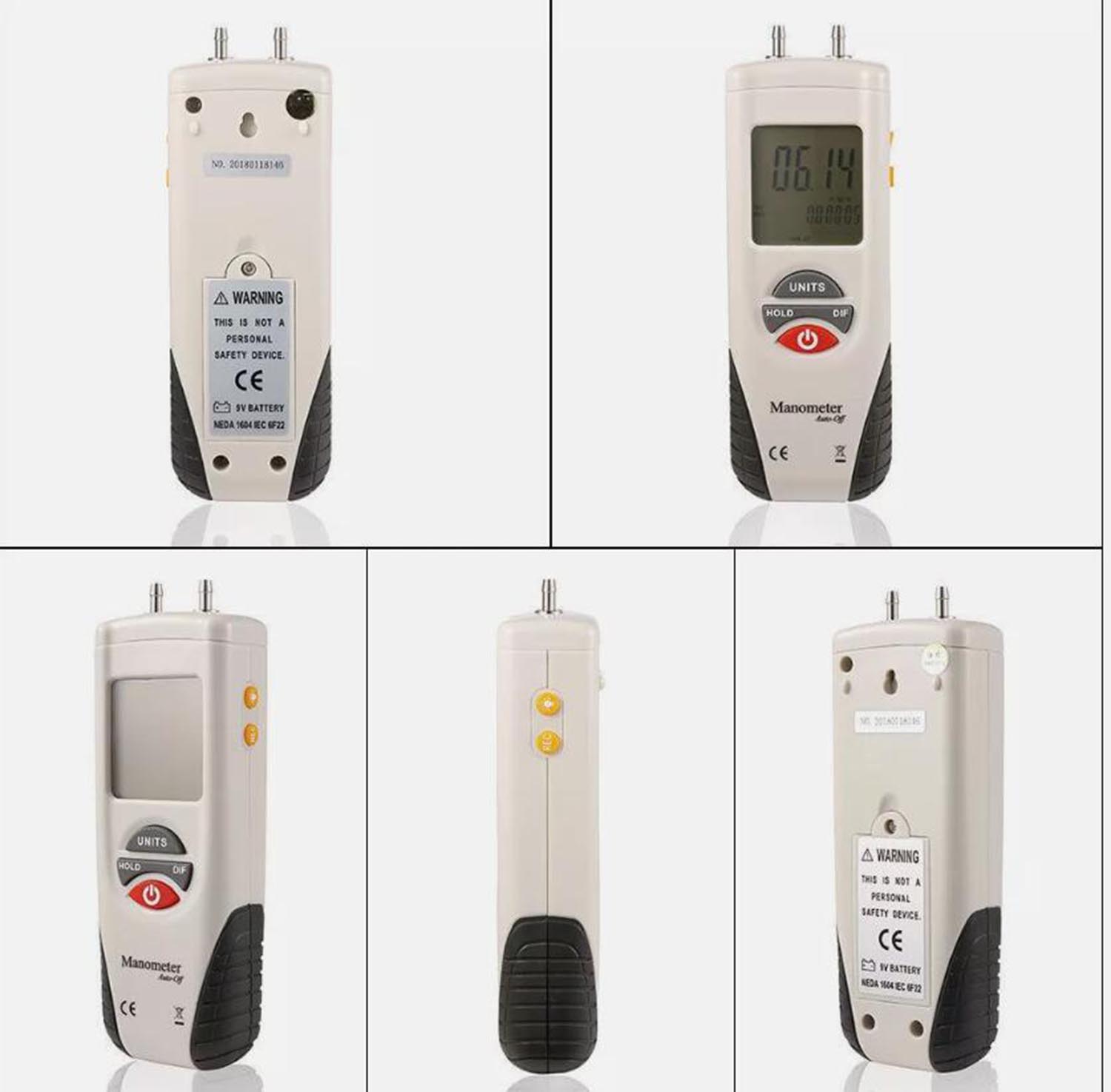 HTI HT-1895 Handheld Proable Digitale Manometer Luchtdrukmeter Differentiële Manometer Gasdruk Tester LCD Display