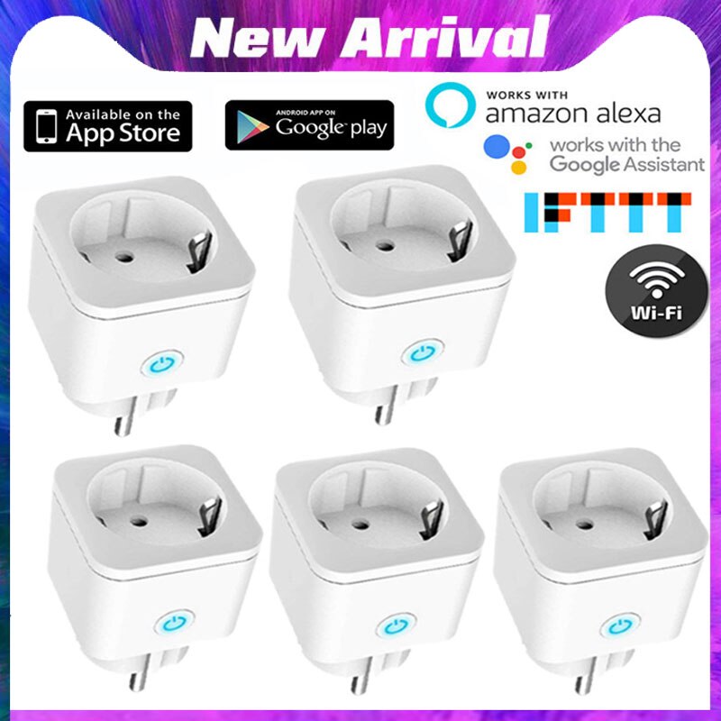 Smart Plug WiFi Socket 16A Power Monitor Timing Function SmartLife Voice Control Work With Alexa Google Assistant 100-240V