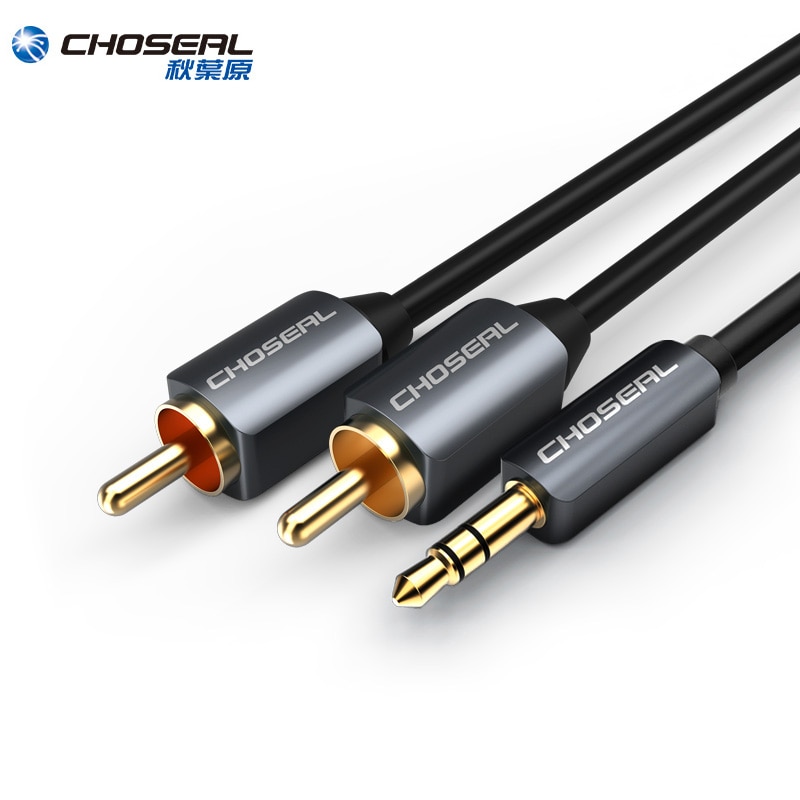 Choseal 3.5 Mm Tot 2RCA Kabel Man Op Man Premie Vergulde 3.5 Mm Naar Rca Audio Stereo Kabel Voor hoofdtelefoon Home System
