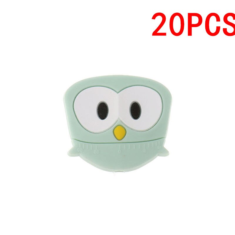 Anneau de dentition en Silicone | Chouette, perles Animal bébé, collier de dentition, perle de alimentaire, anneaux de dentition, pour infirmière: 38Mint green