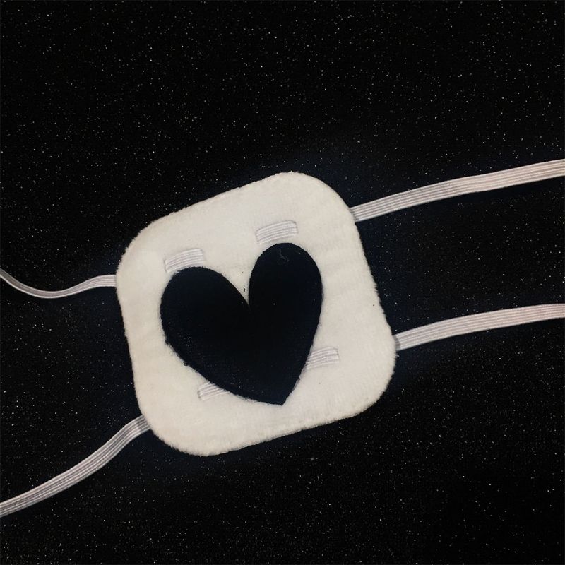 Eyeshade Eye Patch Cosplay Heart Shape Embroidery Single Eye Mask Cover Cotton Blindfold Eyepatch