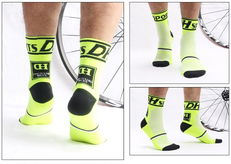 Sport Outdoor Breathable Road Bicycle Socks/Mountain Bike 97% nylon: Green / 35-39