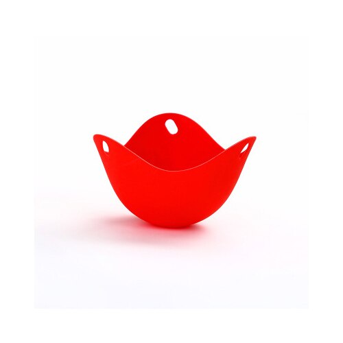 Di sicurezza in silicone uovo fornello Bracconaggio Cuoco Stampo Da Cucina Accessori pancake Uovo Stampo Strumento di Cottura Ciotola di Plastica Uovo in camicia Strumento: rosso