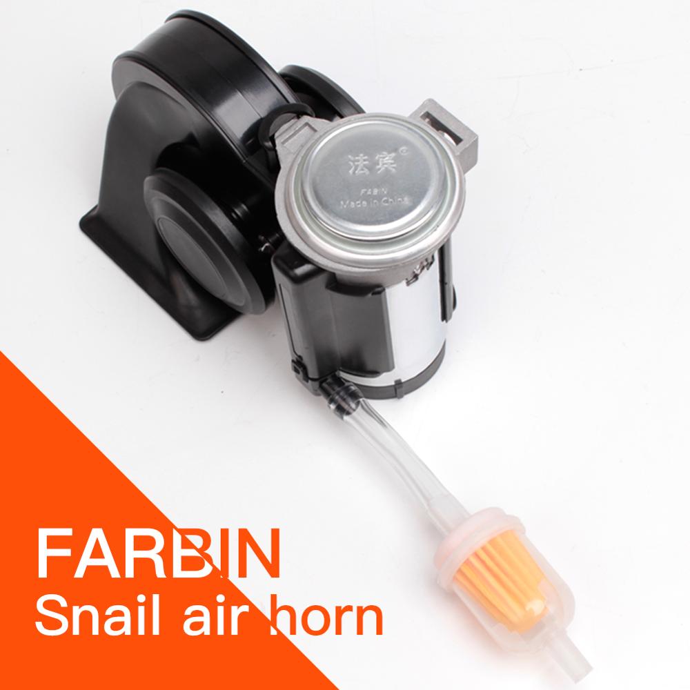 Klaxon de voiture FARBIN 12V/24V 150db klaxon d'air Super fort avec compresseur, Kit de klaxon Compact pour tout véhicule: 24V / FB-S11-BF