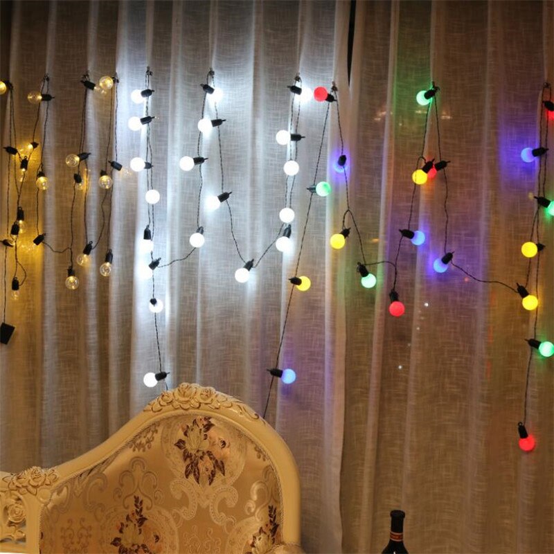 15m 50 led klot fest julslinga ljus 6m 20 led usb kontakt mjölkaktig/klar vintage glödlampa dekorativ utomhus bakgård krans