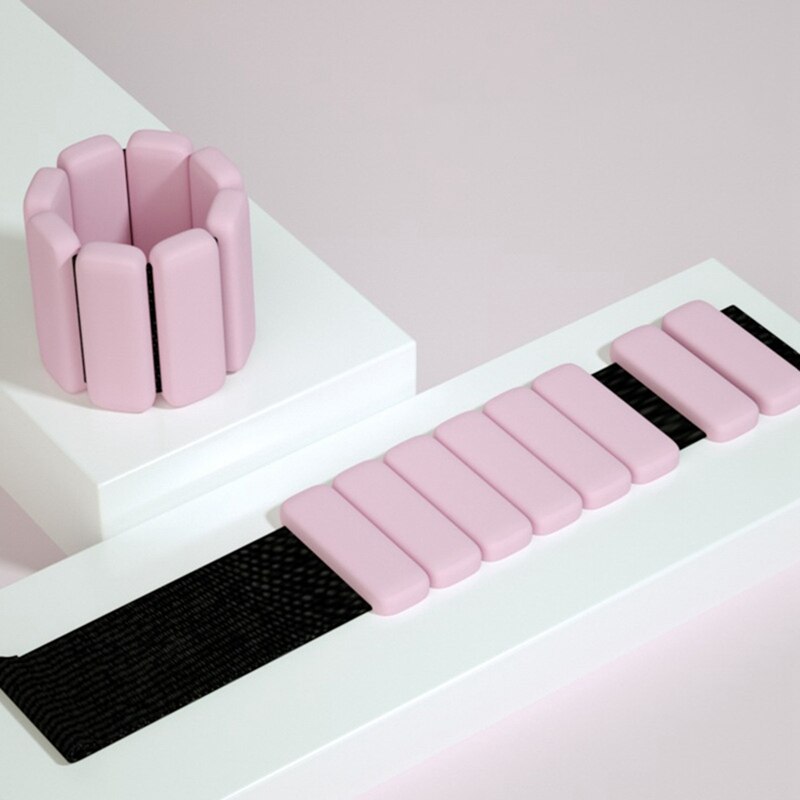 450g*2pcs Running Yoga Dancing Sports Training Fitness Wrist Silicone Bracelet Weight Bangle Bracelet Jogging 11 Color Dynamic: 1 pair pink