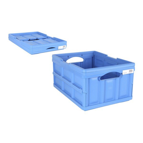 Poef/hocker - opbergbox zit krukje - donkergrijs - polyester/mdf - 38 x