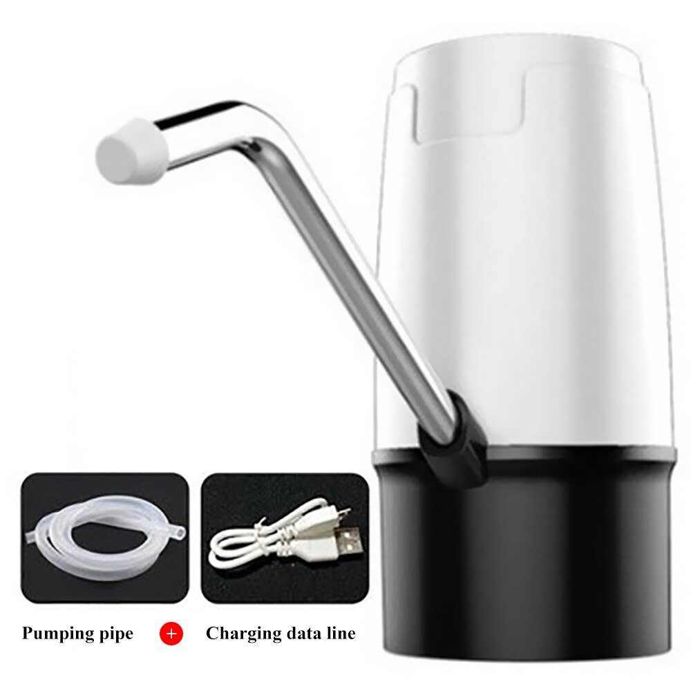 1PCs Elektrische Water Dispenser Draagbare Gallon Drinkfles Schakelaar Smart Draadloze Waterpomp USB Opladen Voor Home Office: White