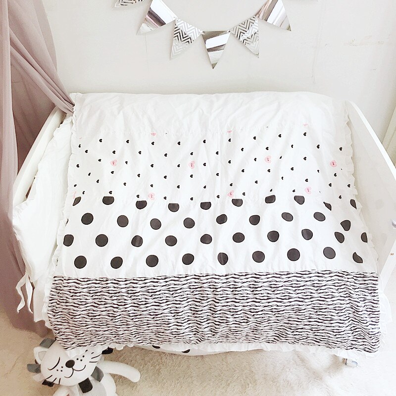 Baby krybbe toddler sengetøj nyfødt baby quiltbaby krybbe sæt lagener puder dynepude kofangere til spædbarn værelse ycz 039: Dynetæppe