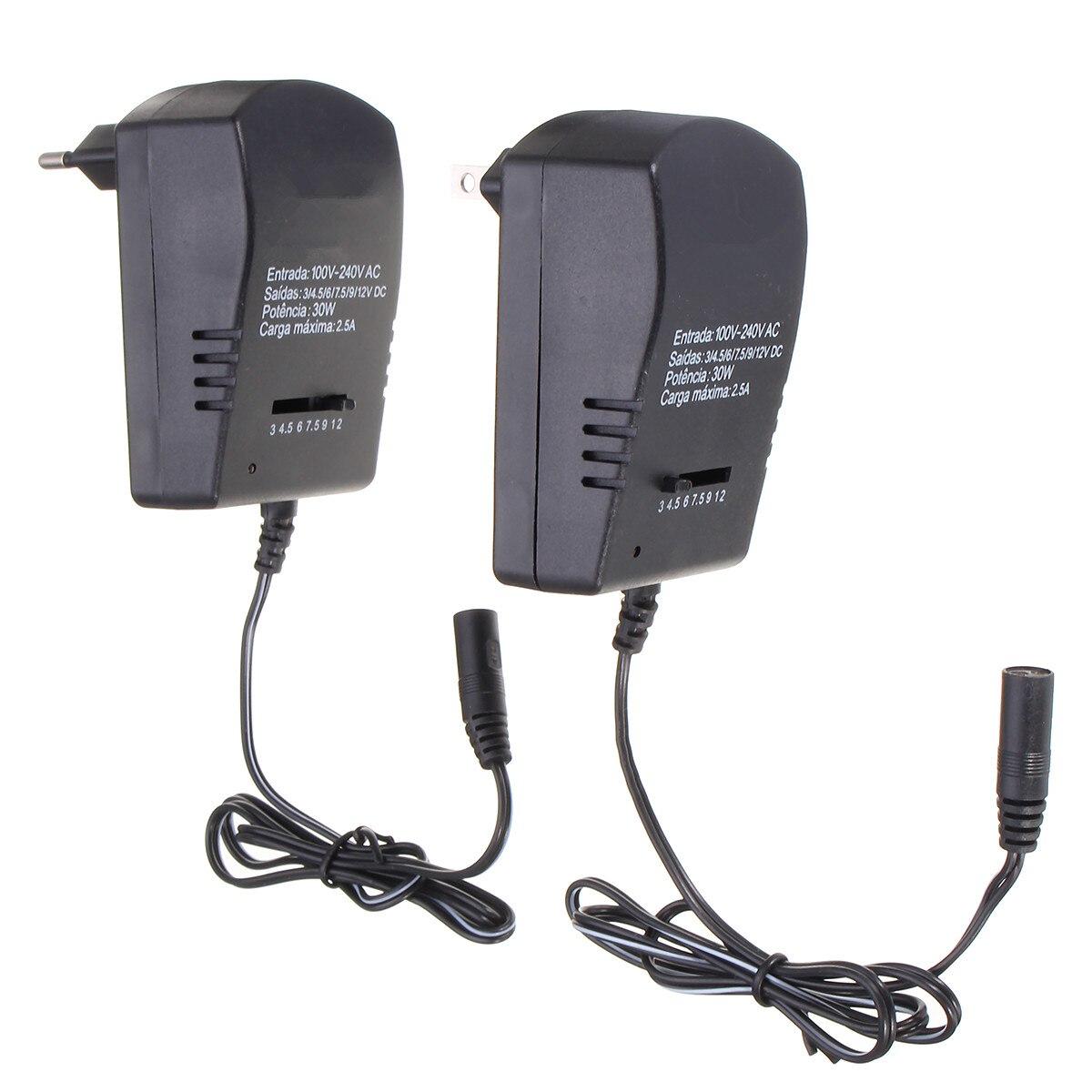 Multi Voltage 3 v 4.5 v 6 v 7.5 v 9 v 12 v Voeding Adapter Converter Kabel 6 stekkers