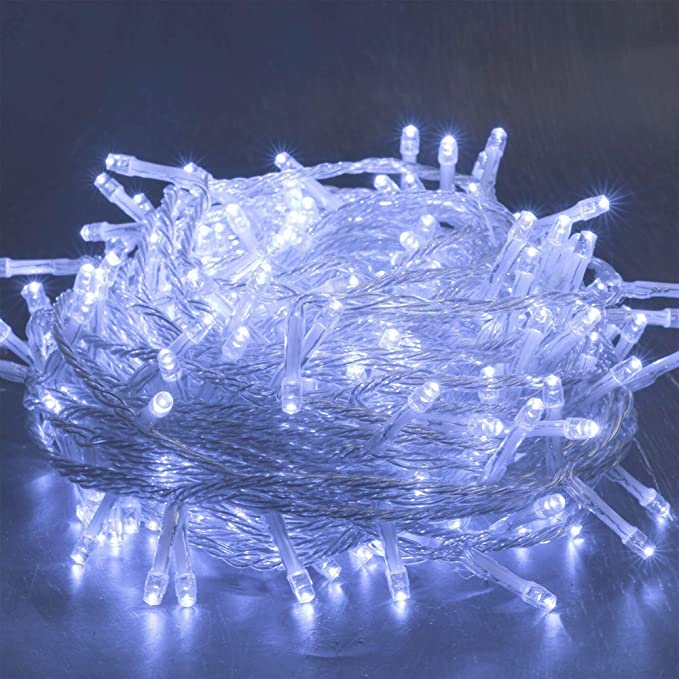 Outdoor Christmas Lights 10M 20M 30M 50M 100M LED String Lights Fairy Decoration Lights For Wedding Party Tree Garland: White / 20m 200leds EU Plug