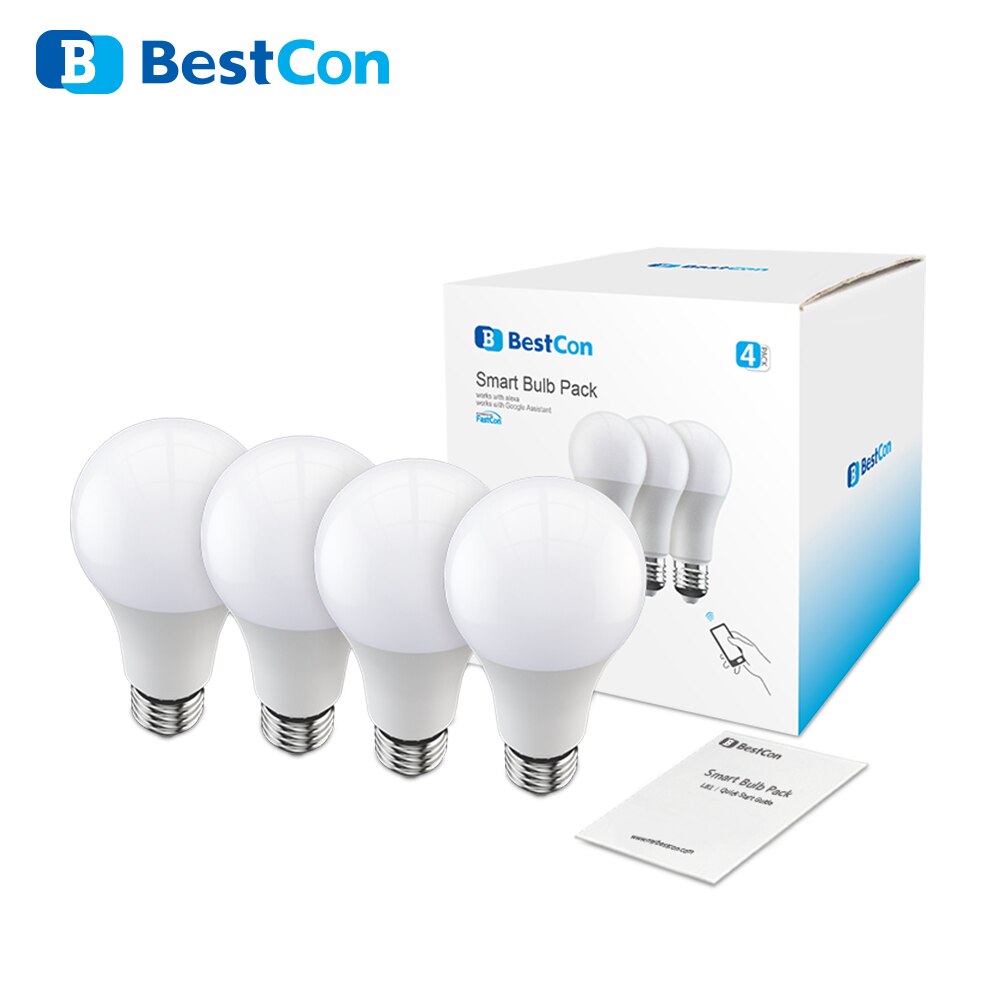 BroadLink BestCon LB1 Smart Light Lamp LED Bulb Dimmable Light 220v E27 Voice APP Wireless Remote Control with Google Home Alexa: 4pcs