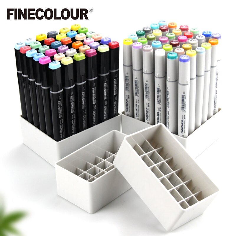 Finecolour Marker Pens Storage Bag &amp; Base 12/24/36 Holes EF100/101/102/103 Zipper Bag Multifunctional Base Penholder Ink Base