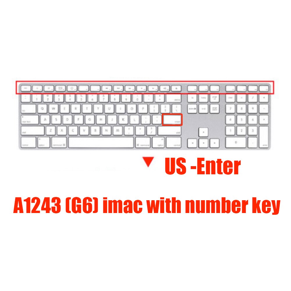 Voor Apple Imac Magic Keyboard Met Numeriek Toetsenbord MQ052LL/Een A1843 MLA22L/Een A1644 A1314 Siliconen Toetsenbord Cover protector Skin: US A1243
