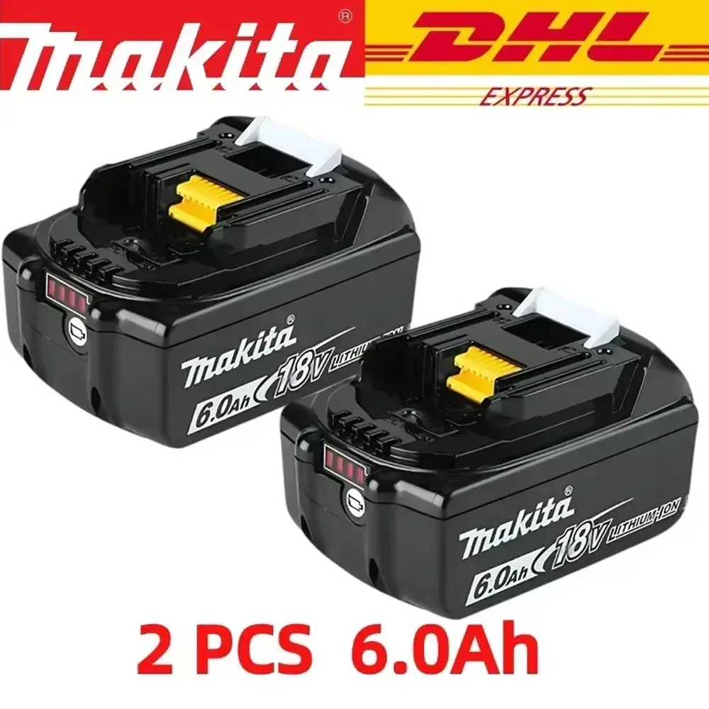 100% batterie Rechargeable d'origine Makita 18V 6.0Ah, pour batterie d'outils électriques Makita BL1830 BL1830B BL1840 BL1840B BL1850 BL1850B: Orange