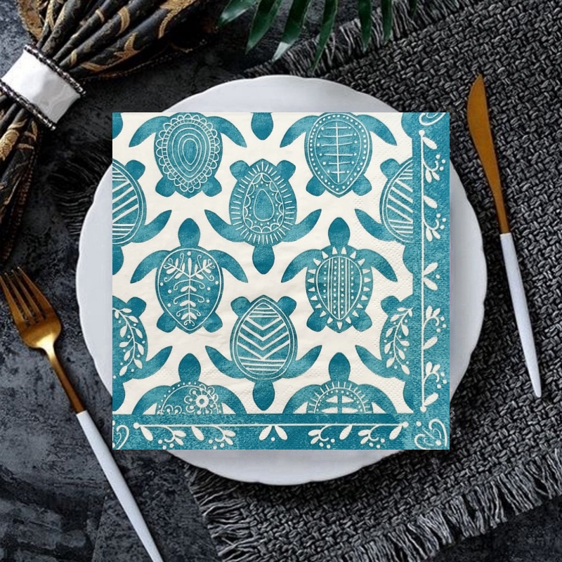 20 stk/pakke blomster vintage retro landlig bord decoupage papirservietter blomsterserviet papirlommetørklæde til festdekorationer: Violet/紫罗兰