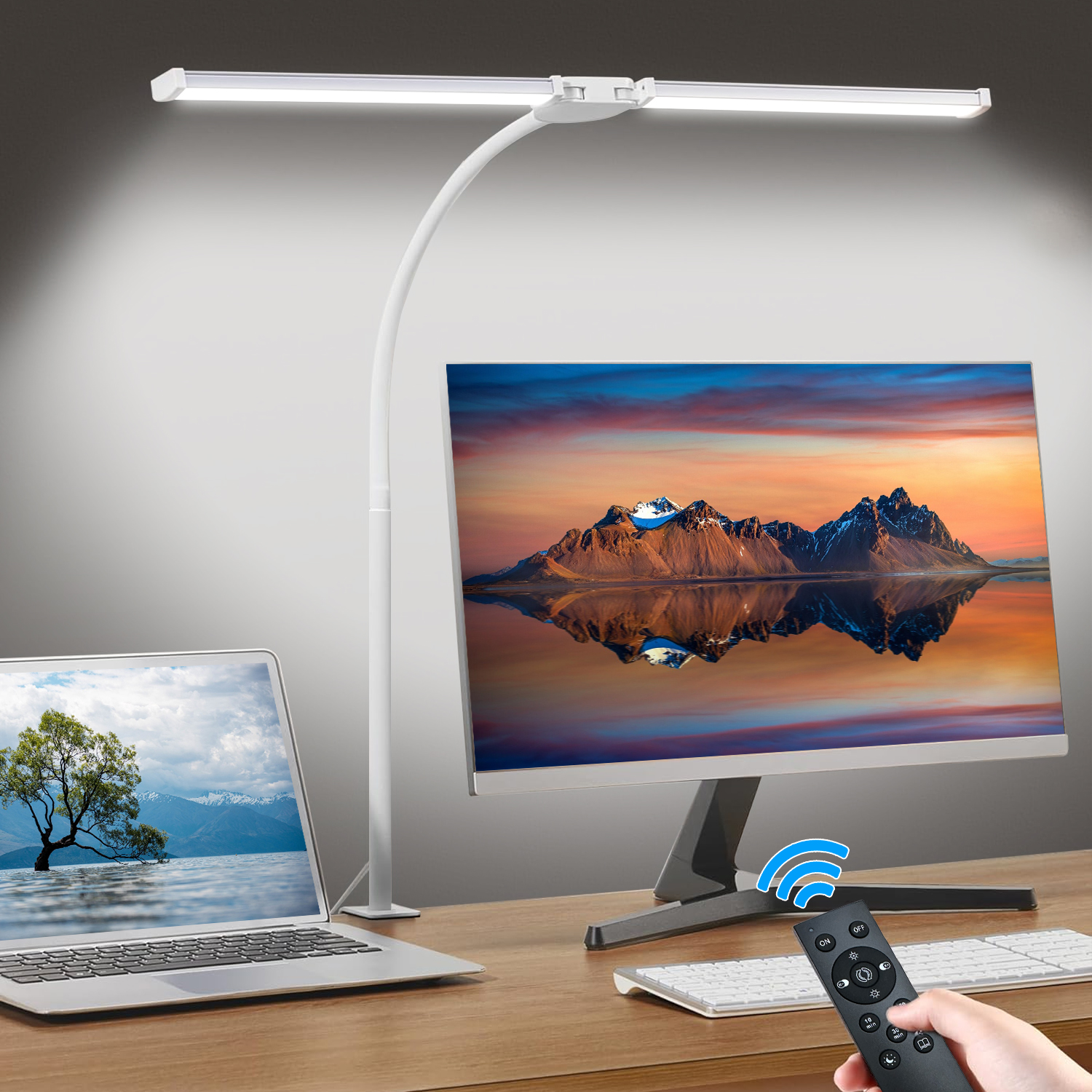 LED-Schreibtischlampe für das Heimbüro, Augenpflege-Architektlicht mit Klemme, verstellbarer flexibler Schwanenhals, 25 Beleuchtungsmodelle: 0-5W / Schwarz