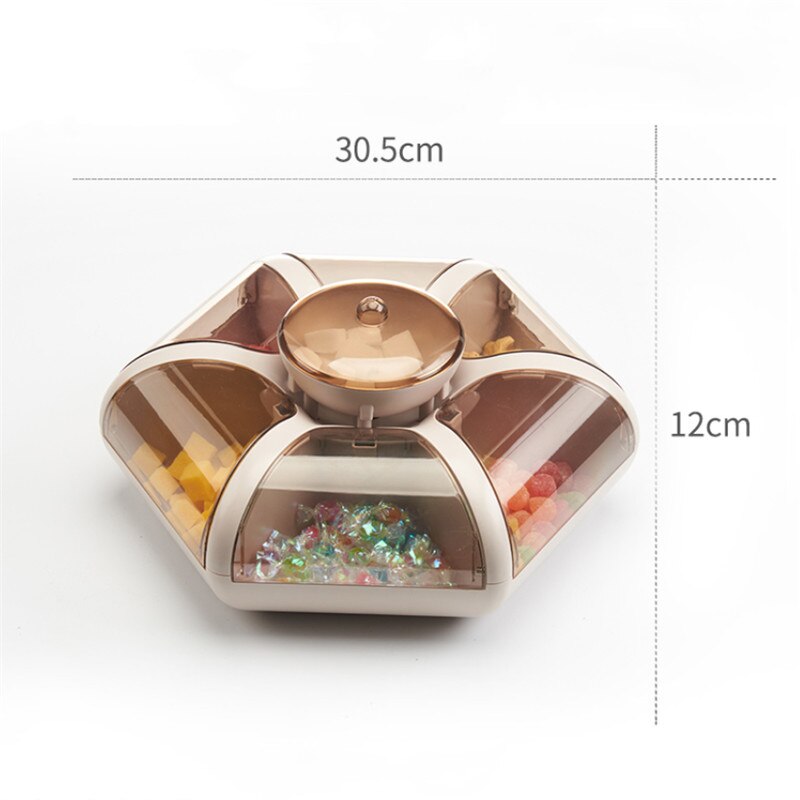 Creatieve Moderne Lotus Candy Box Woonkamer Gedroogd Fruit Dessert Dienblad Huishouden Transparant Druk Type Snack Opbergdoos Met Deksel: Default Title