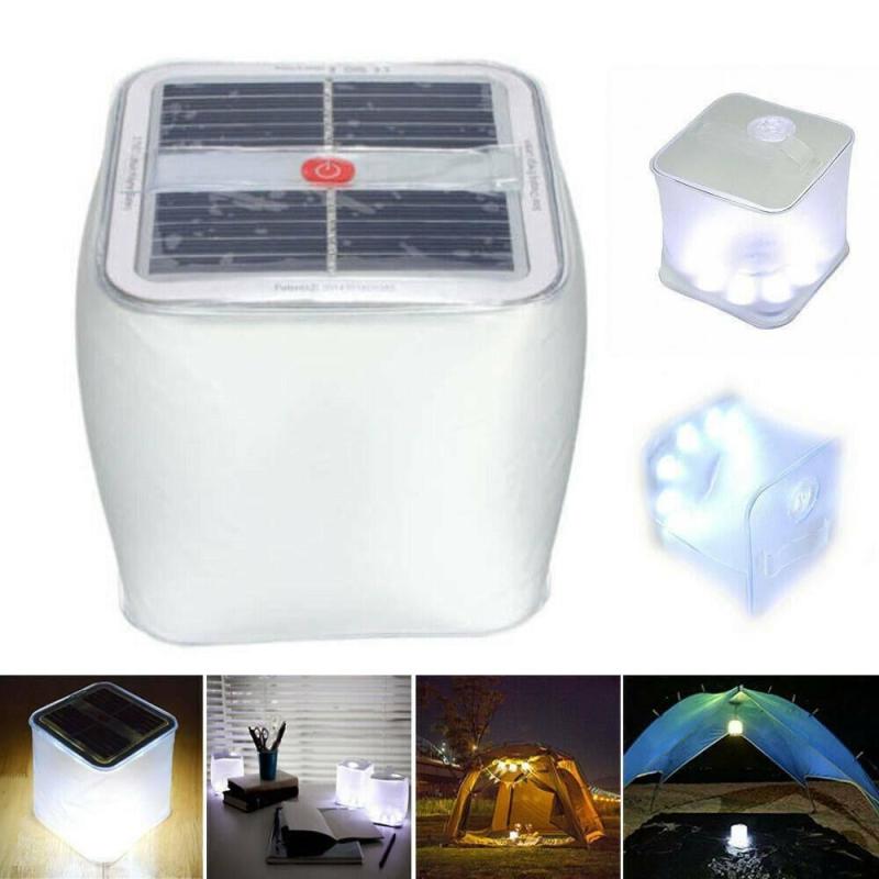 Dreamburgh Opvouwbare Led Solar Power Opblaasbare Lent Camping Licht Outdoor Nood Lamp Vouwen Frosted Vierkante Opblaasbare Lamp