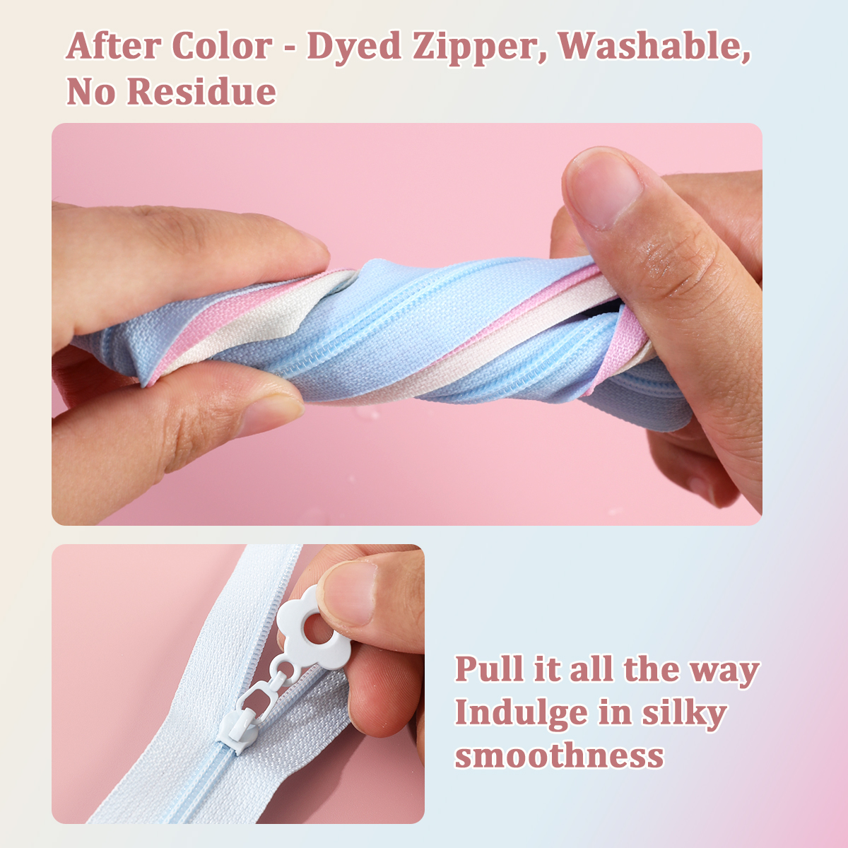 Kit de reparación de cremalleras de nailon de 2M, accesorios de ropa DIY, chaqueta para el hogar, bolsillo, costura, cremallera de repuesto con 5 cabezales de cremallera