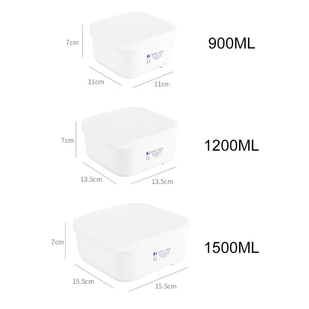 40% Sales! Rechthoek/Vierkant Bento Lunchbox Lekvrij Voedsel Behoud Container Scherper: Square 1500ml