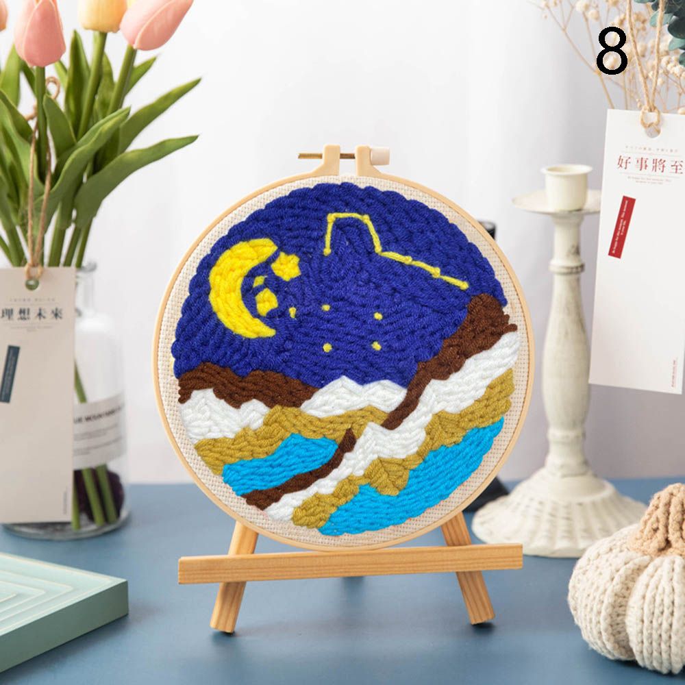 Kit de bordado de dibujos animados con hilo, costura artesanal para principiantes, Kits de aguja de punzón para bordado, decoración de punto de cruz hecha a mano: 8