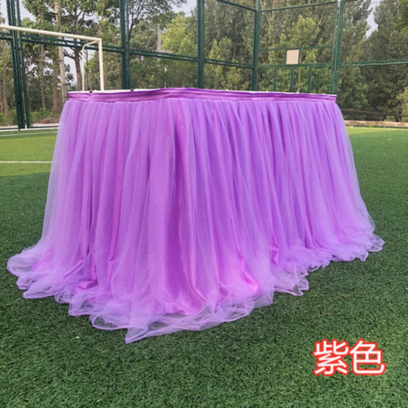 Jupe de Table en Tulle 1M, décoration pour mariage, fête prénatale, anniversaire, Tutu, fournitures de fête: 7