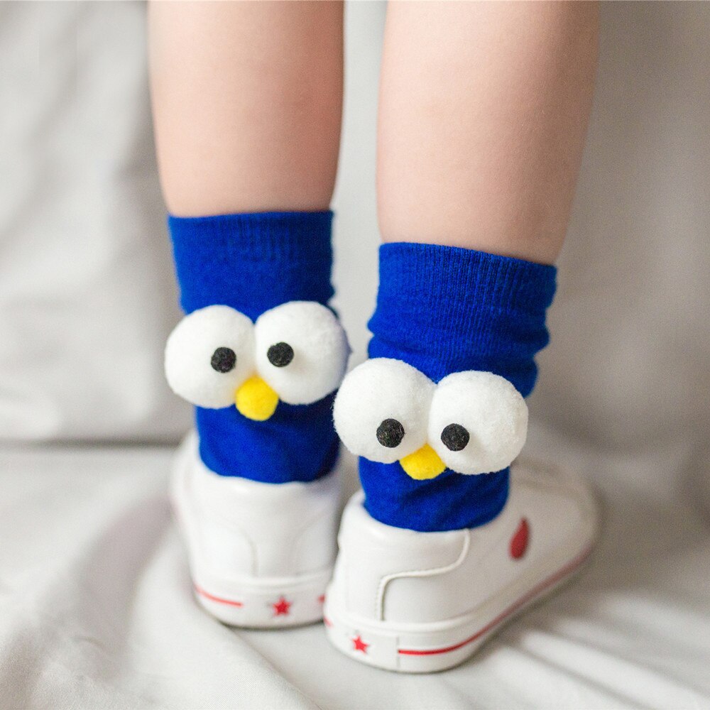 Meias de bebê longas de algodão para desenho de olho grande para infantil meninas socks for girl