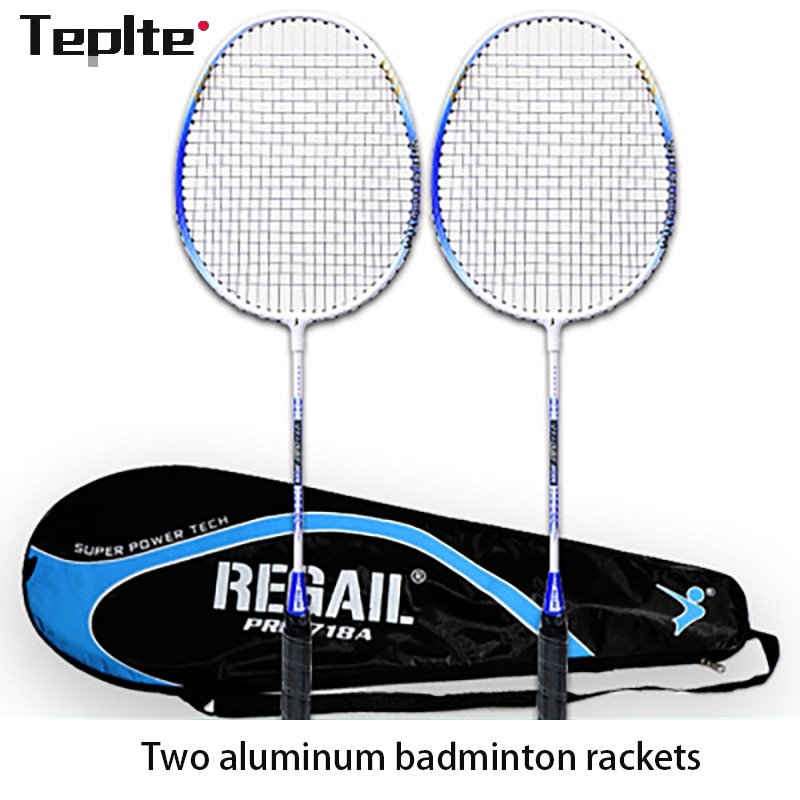 718a Aluminum Alloy Badminton Racket Baking Paint For Metal Two-Color Two-Piece Training Badminton Racket Set
