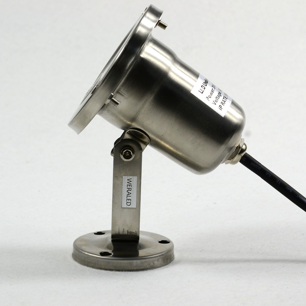 WERALED Onderwater Zwembad Verlichting Full Color DC 24V 3W Onderwater LED lamp Zilver cover Onderwater LED Verlichting