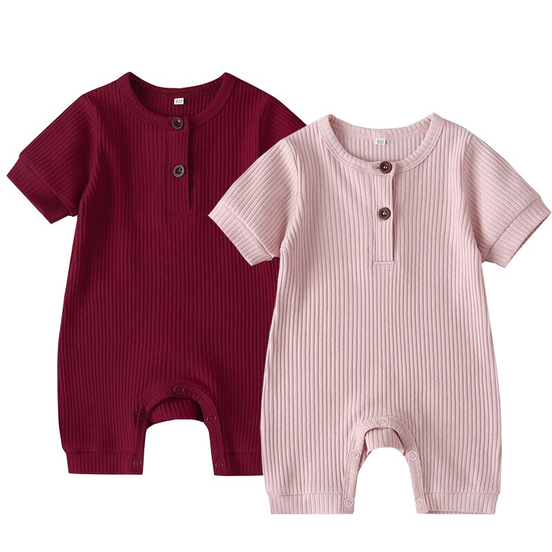 Superzachte katoenen baby rompertjes jongens korte mouwen effen newborn kleding kindersets: Xmy-rss 2002 / 9m