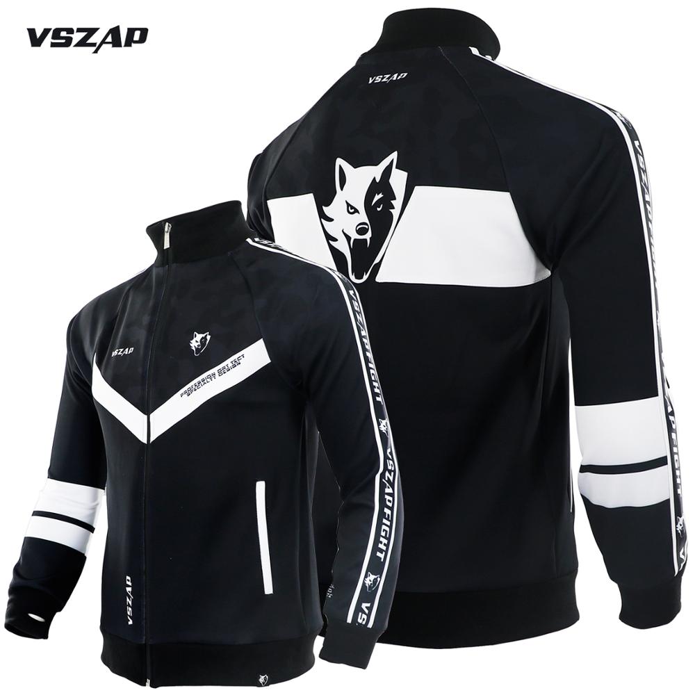 VSZAP sports spring and Autumn Training Jacket simple MMA fitness fight men's long sleeve jacket stand-up collar windproof