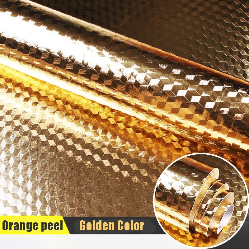 Multi Kitchen olejoodporne naklejki wodoodporne folia aluminiowa szafka kuchenna szafka samoprzylepna naklejka na ścianę tapety zrób to sam: golden cube / Thicken 60x100cm