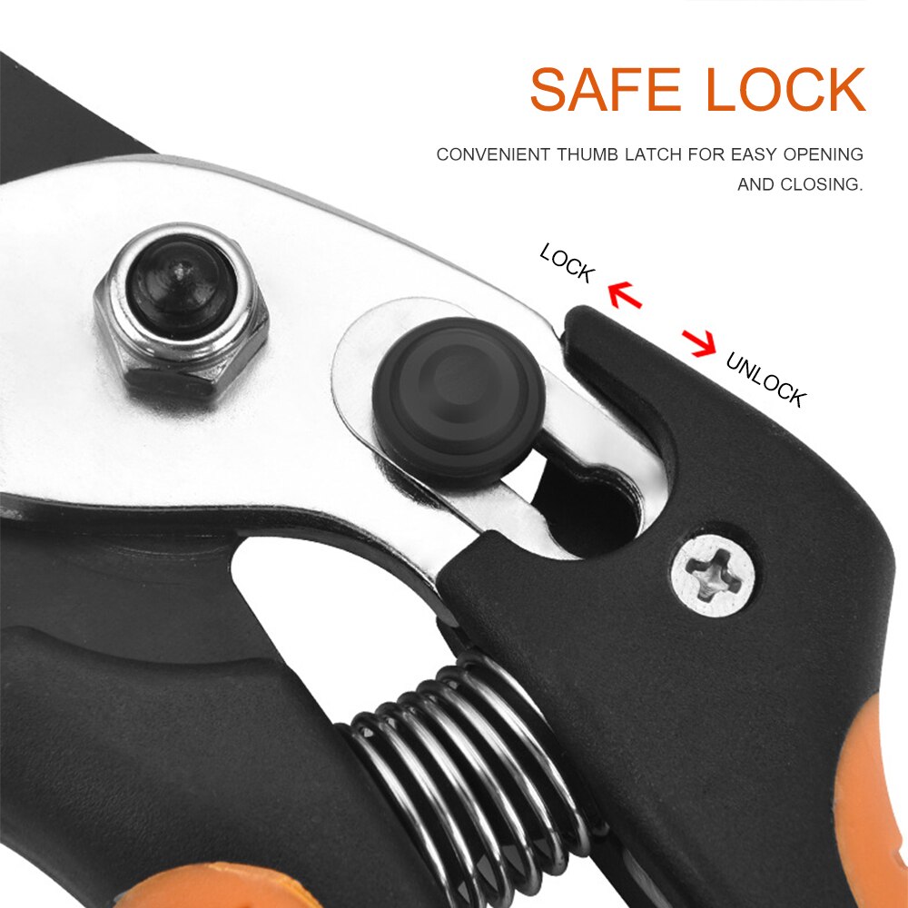 Bypass Pruner Hand Pruning Shears Branch Trimmer Tree Limb Cutter Scecateur Gardening Tool with 1 Inch Cutting Capacity