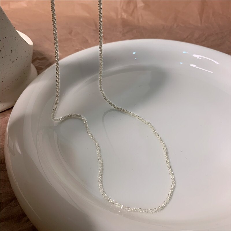 2022 Populaire Zilveren Kleur Fonkelende Sleutelbeen Keten Ketting Voor Vrouwen Wedding Party Verjaardag Kraag Sieraden
