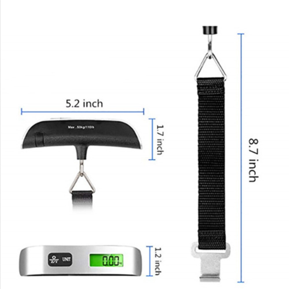 Portable Scale Digital LCD Display 50kg Handheld Suitcase Travel Bag Weight Hook Electronic Weighing Scale