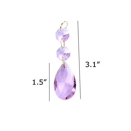 12x Hängen Lila Träne Kristall Kronleuchter Prismen Anhänger Glas Anhänger Perlen für Leuchter Decke Licht Hochzeit