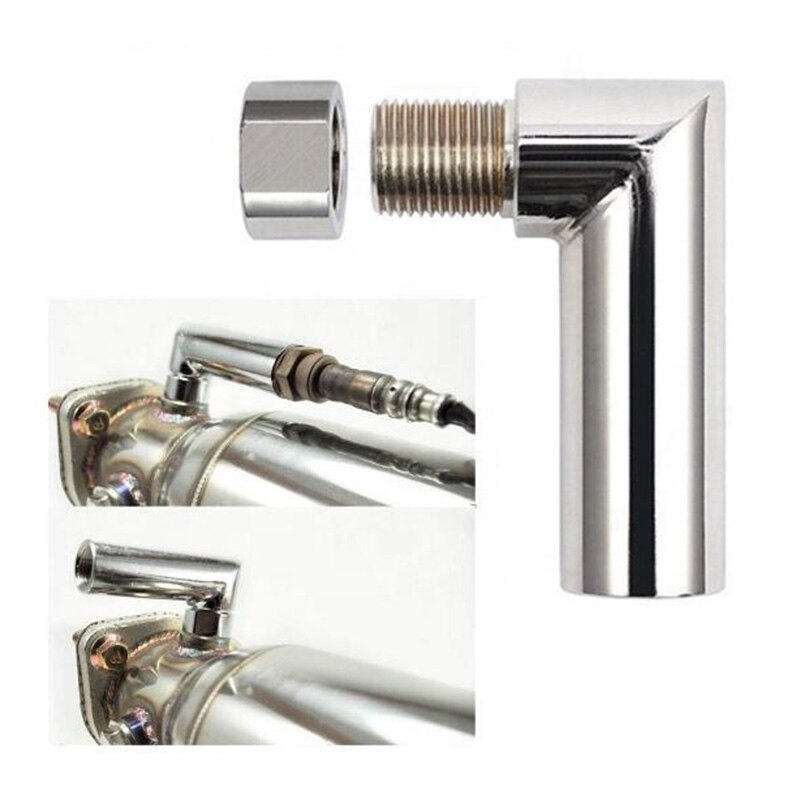 JIAX Oxygen Sensor M18*1.5 O2 Oxygen Sensor 90 Degree Angled Extender Spacer Exhaust Extension Extender