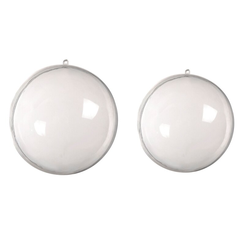 2pc kerstversieringen voor bruiloften, bal, transparant, open, plastic, doorzichtig, ornament, kinderen 20cm & 12cm