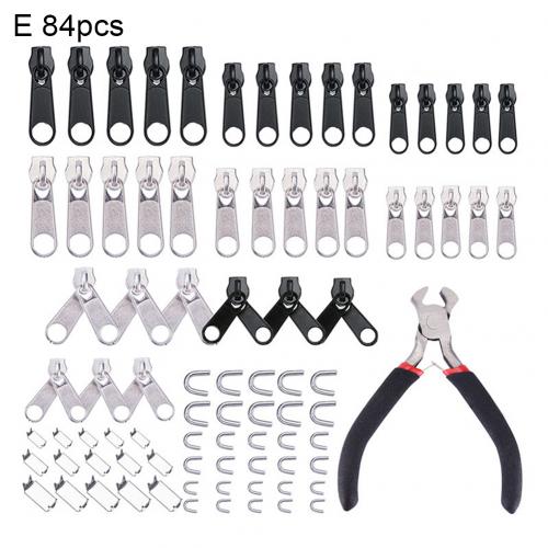 Zipper Replacement Head Zipper Repair Kit Install Pliers Universal Zipper Chain Head Kit Sewing Clothes Replacement Slider: E