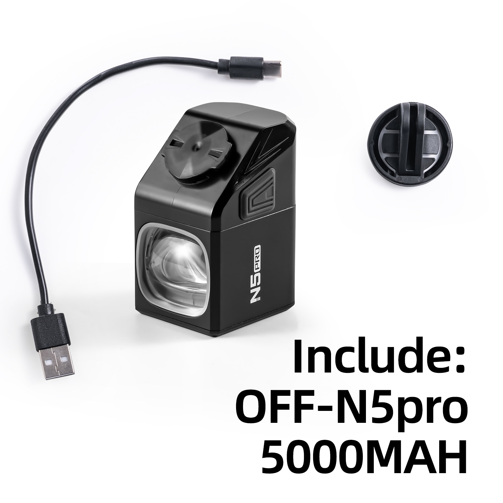 OFFBONDAGE Bicycle Light Front 1000Lumen Bike Light 4000mAh Flashlight USB Charging MTB Road Cycling Lamp Bicycle Accessories: WHITE