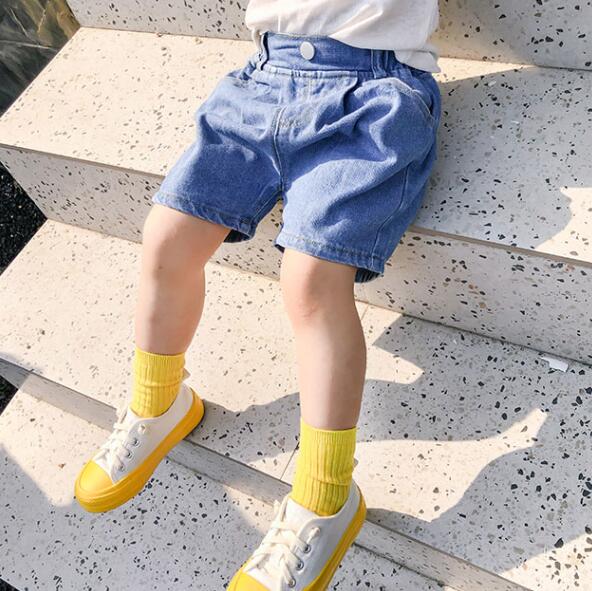 Børne bukser børns denim shorts sommer koreansk børnetøj småbørn baby drenge piger jeansszie :90-130: 5t-- højde 120cm