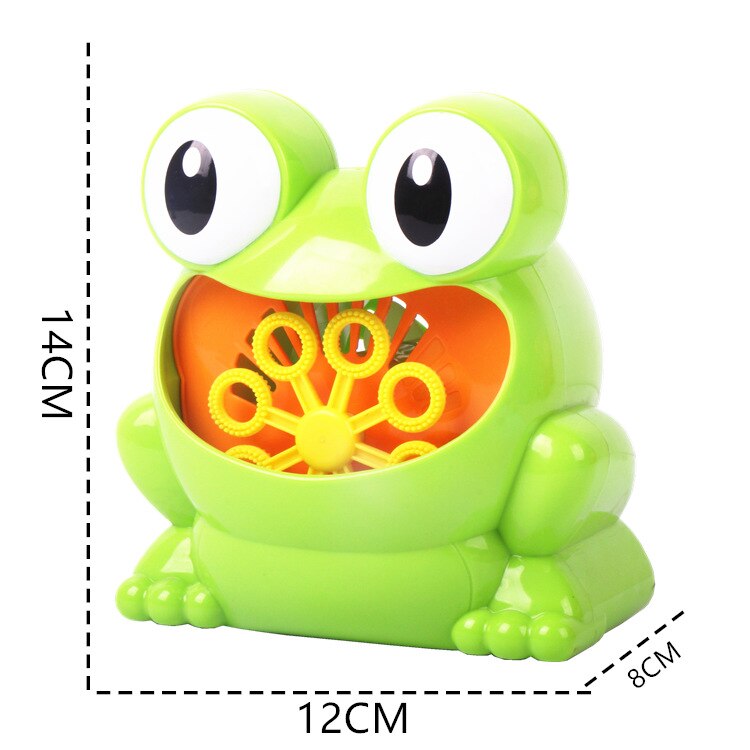 Frog-shape Full Automatic Bubble Machine Children Toy For Boys Girls Safe And Durable Bubbles With 8 Bubble Blowing Wands