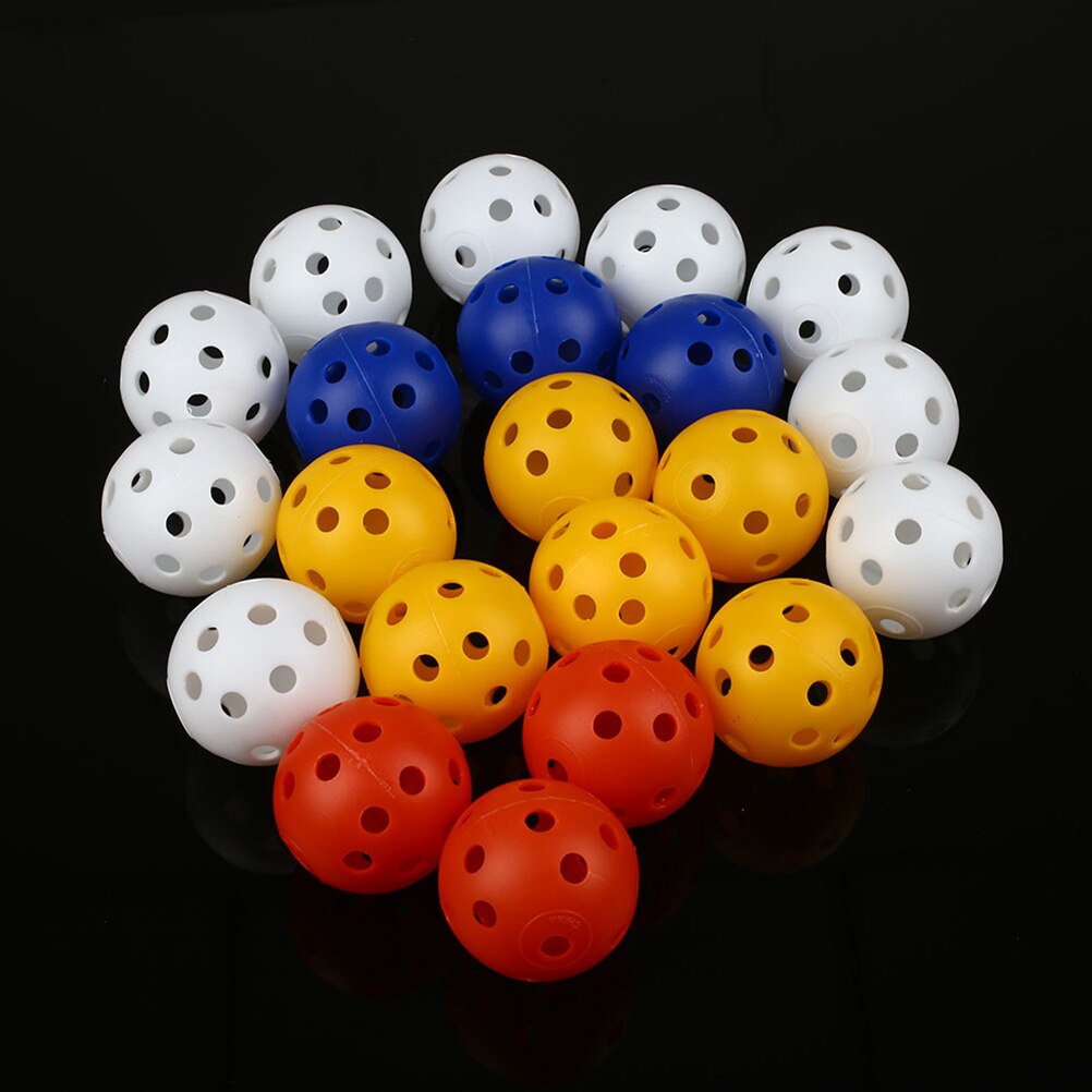 24 PCS/ Pack Perforated Plastic Play Balls Hollow Golf Training Practice Game Balls Sports Balls