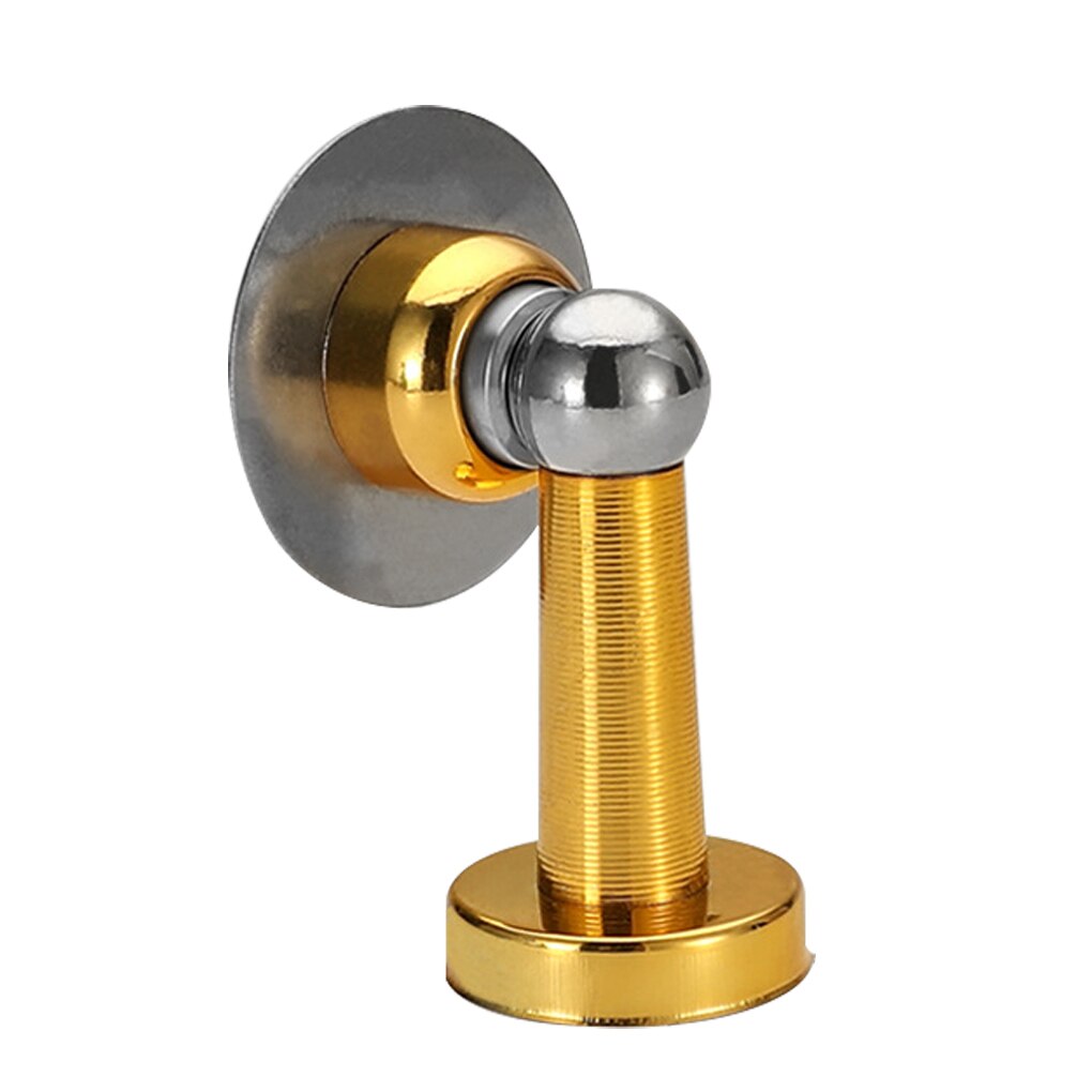 Stainless Steel Magnetic Door Stops Sticker Door Holders Stopper Catch Protector Floor Wall Mounted Nail-Free Hidden Doorstop: Gold