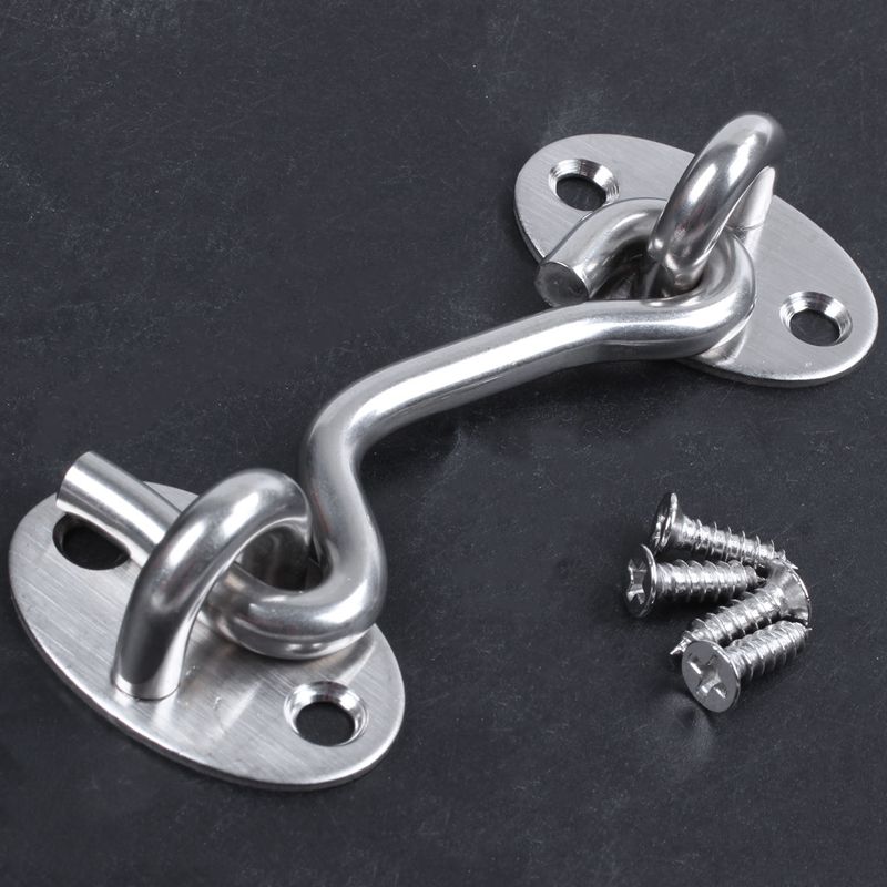 75mm 3 Inch Long Door Window Catch Eye Cabin Hook Fasteners 2 Pcs