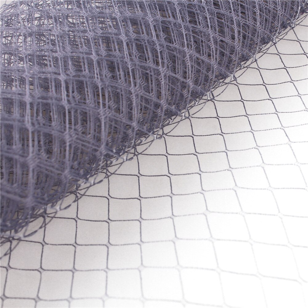 25cm*1m bryllup millinery net russisk sløring fuglebur slør gør-det-selv hat trimning hårtilbehør tyl kjole stof: Grå